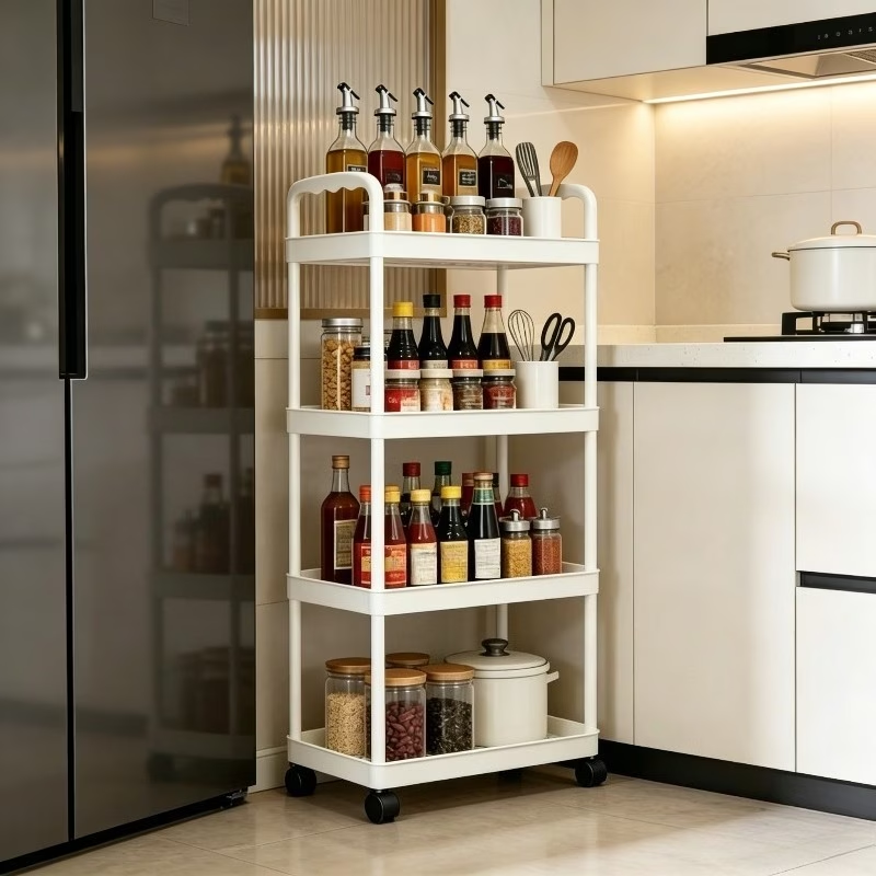 Four-tier storage cart (each tier has a load capacity of 33.07 lbs)
