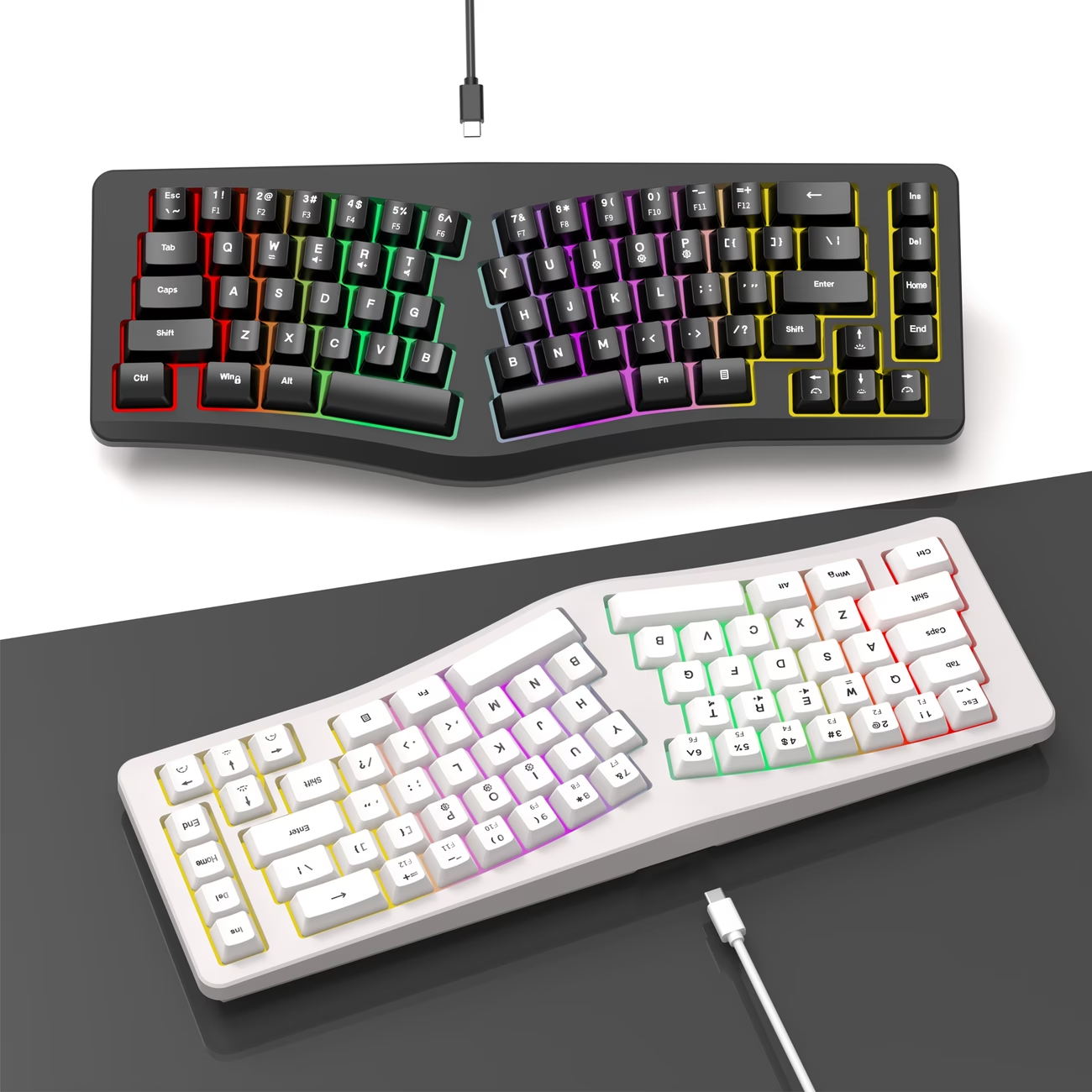 Wired 69 key compact typing partition comfortable portable key cable separation desktop laptop